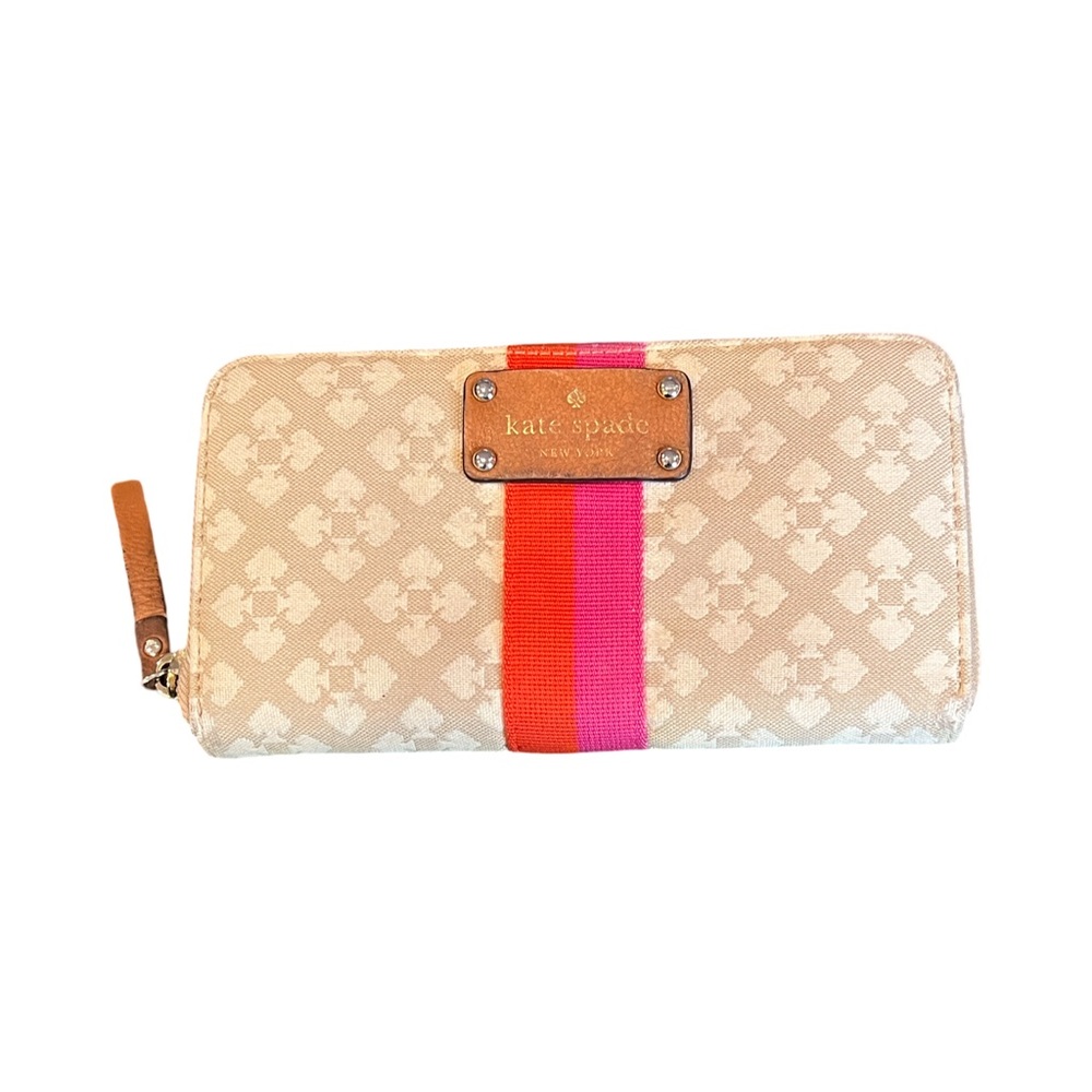 Kate Spade New York Neda Classic Stucco Signature Canvas Zip Around Wallet
